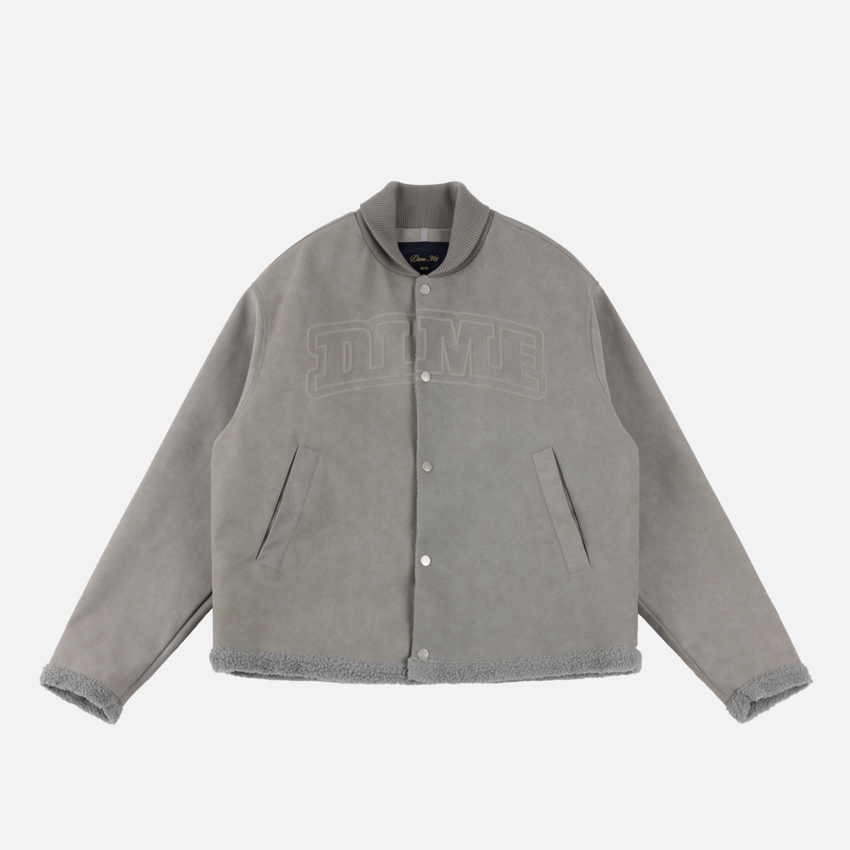 Faux Suede Varsity Jacket