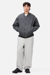 Faux Suede Varsity Jacket