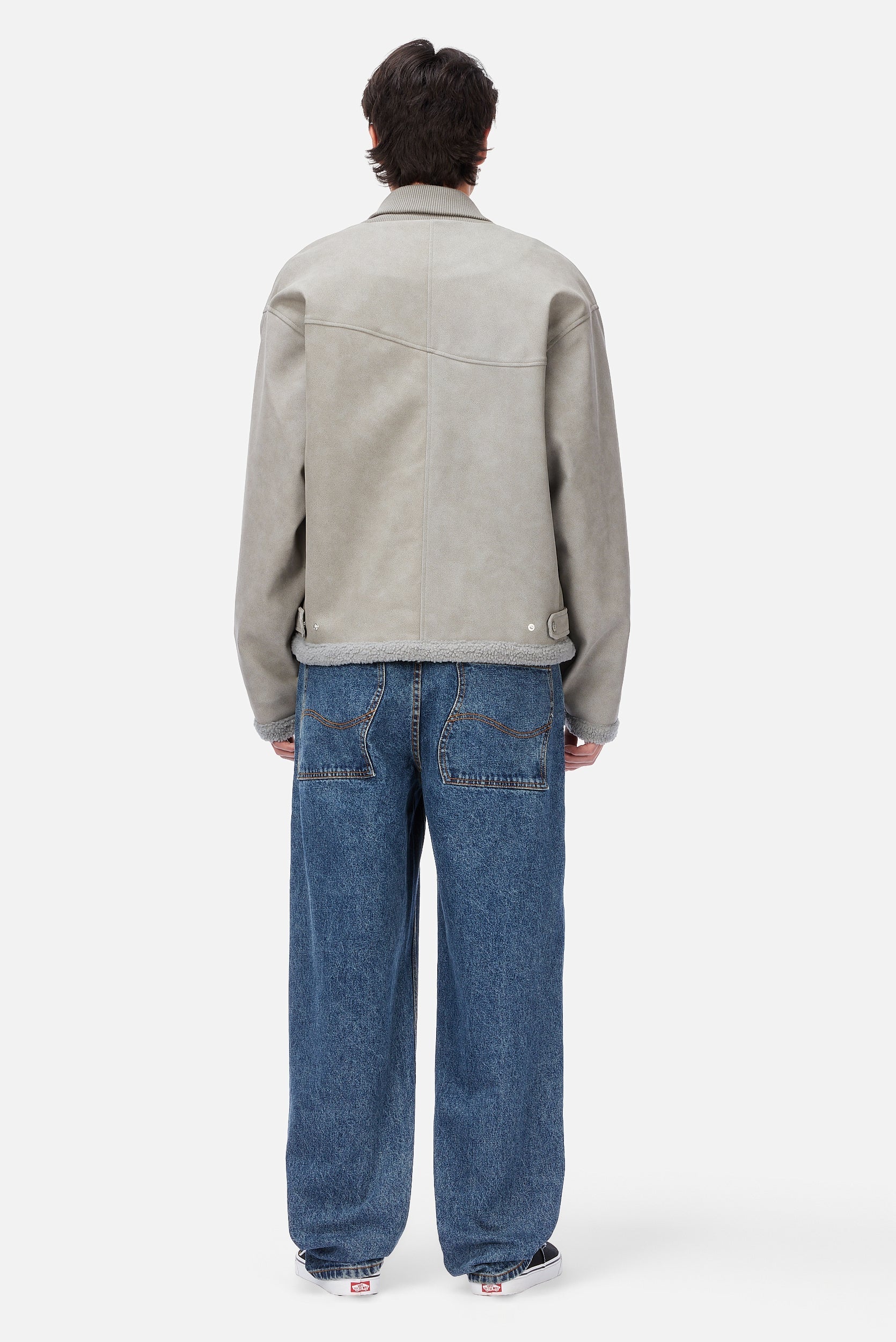 Faux Suede Varsity Jacket