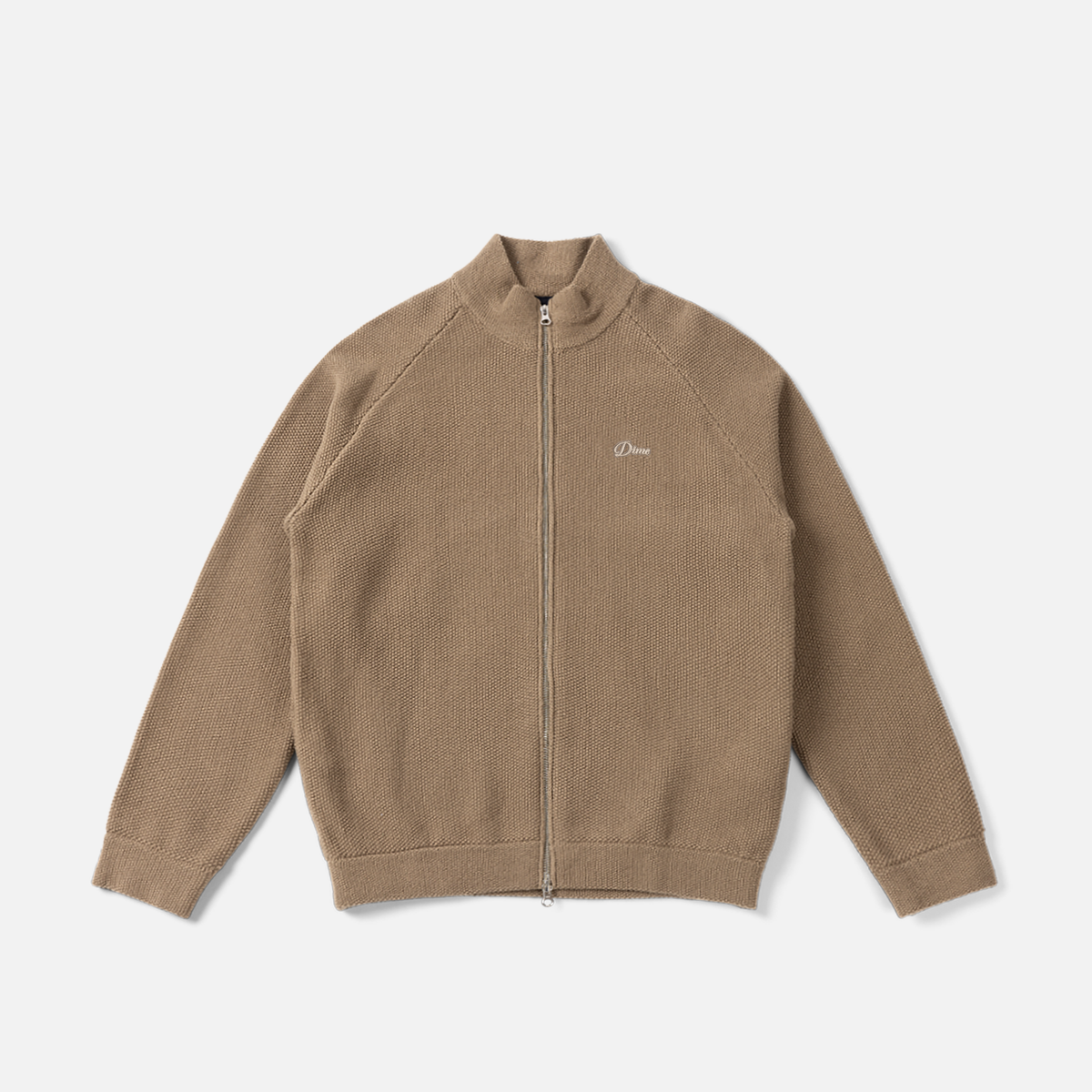 Knitted Pique Zip Sweater