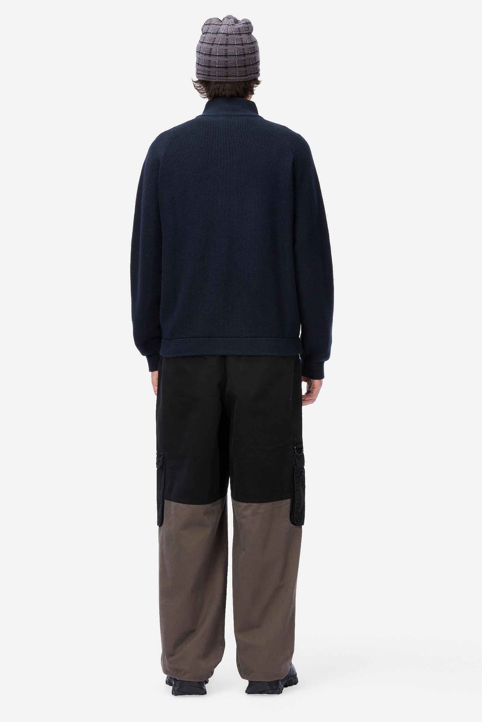 Knitted Pique Zip Sweater
