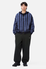 Mohair Striped Zip Hoodie