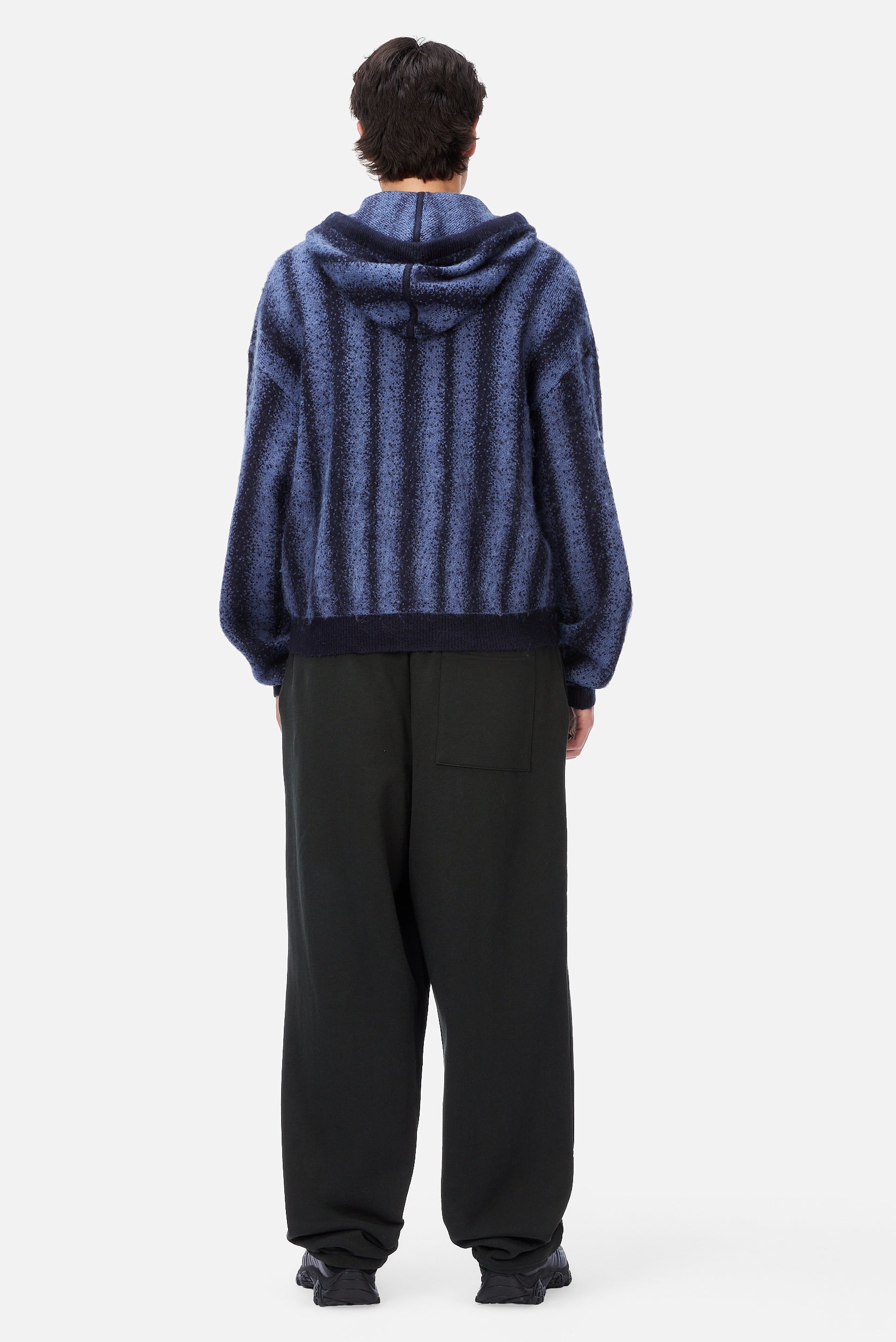 Mohair Striped Zip Hoodie